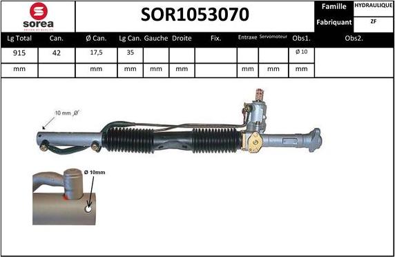 Sera SOR1053070 - Рульовий механізм, рейка autocars.com.ua