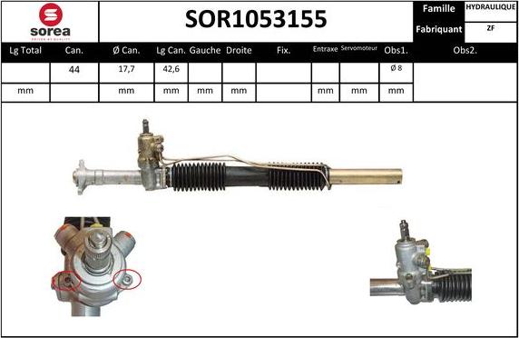 Sera SOR1053155 - Рульовий механізм, рейка autocars.com.ua