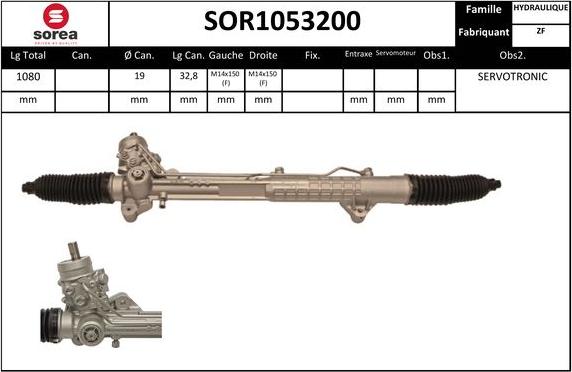 Sera SOR1053200 - Рульовий механізм, рейка autocars.com.ua