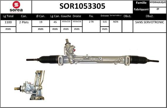 Sera SOR1053305 - Рульовий механізм, рейка autocars.com.ua