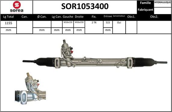 Sera SOR1053400 - Рульовий механізм, рейка autocars.com.ua