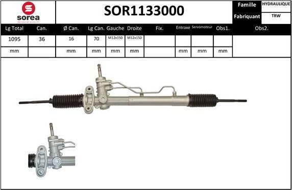 Sera SOR1133000 - Рульовий механізм, рейка autocars.com.ua