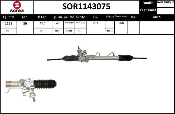 Sera SOR1143075 - Рульовий механізм, рейка autocars.com.ua