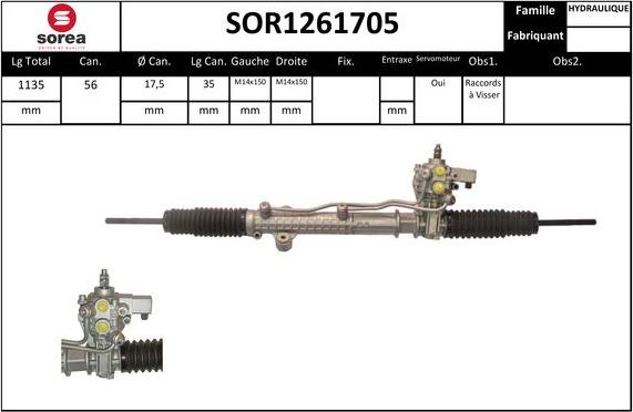 Sera SOR1261705 - Рулевой механизм, рейка autodnr.net