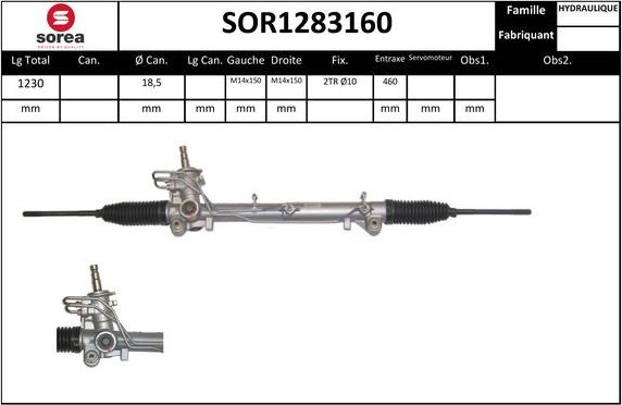 Sera SOR1283160 - Рульовий механізм, рейка autocars.com.ua