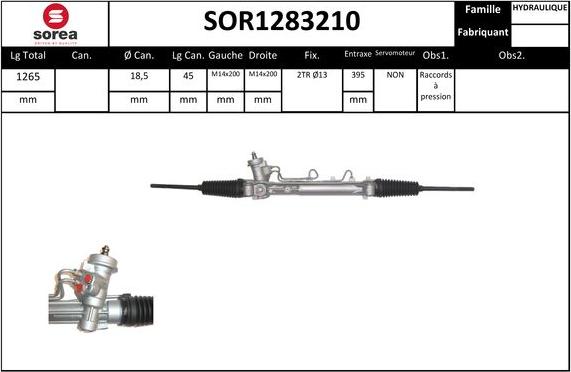 Sera SOR1283210 - Рульовий механізм, рейка autocars.com.ua