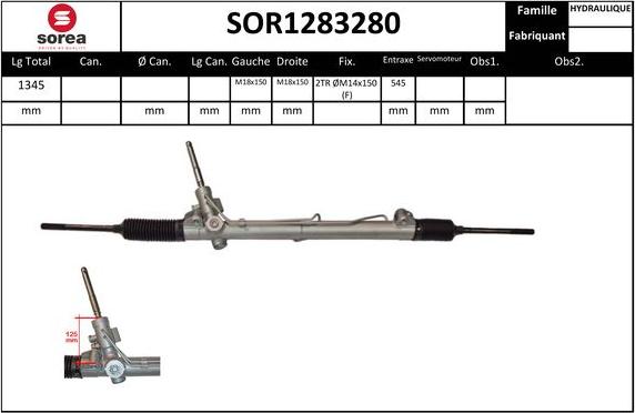 Sera SOR1283280 - Рульовий механізм, рейка autocars.com.ua