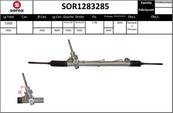 Sera SOR1283285 - Рульовий механізм, рейка autocars.com.ua