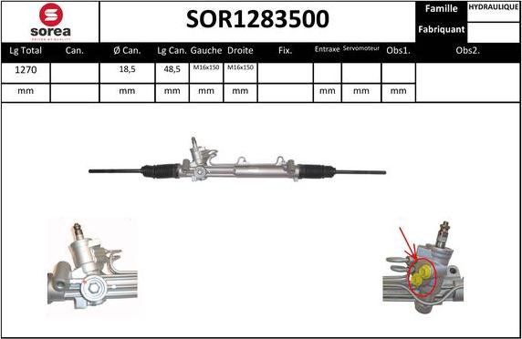 Sera SOR1283500 - Рульовий механізм, рейка autocars.com.ua