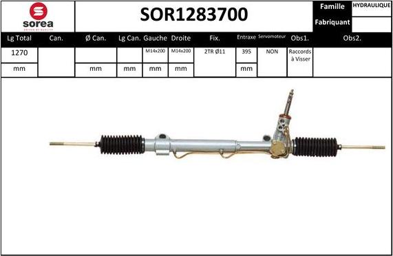 Sera SOR1283700 - Рульовий механізм, рейка autocars.com.ua