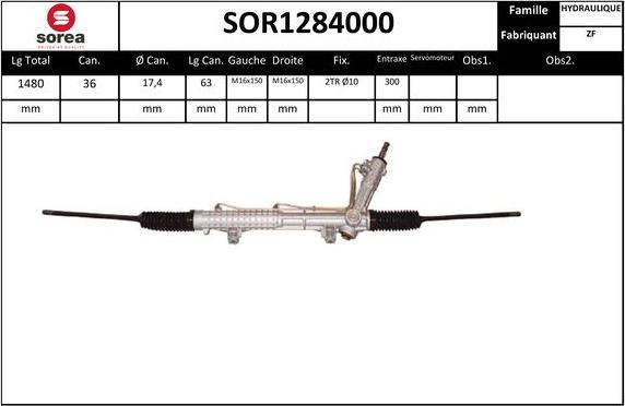 Sera SOR1284000 - Рульовий механізм, рейка autocars.com.ua