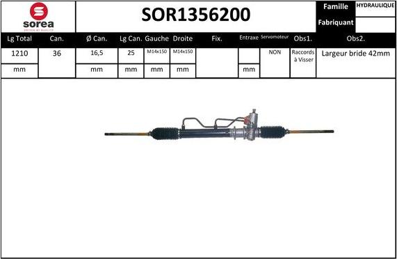 Sera SOR1356200 - Рульовий механізм, рейка autocars.com.ua