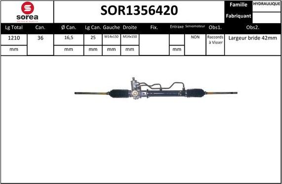 Sera SOR1356420 - Рульовий механізм, рейка autocars.com.ua