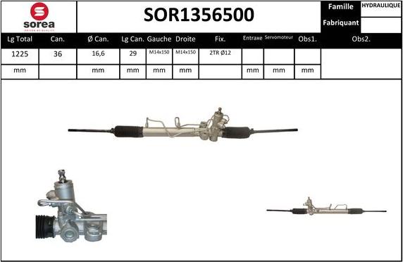 Sera SOR1356500 - Рульовий механізм, рейка autocars.com.ua