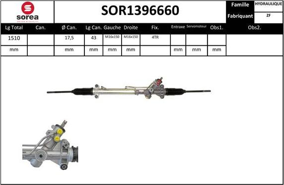 Sera SOR1396660 - Рульовий механізм, рейка autocars.com.ua