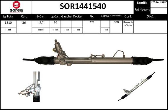 Sera SOR1441540 - Рульовий механізм, рейка autocars.com.ua