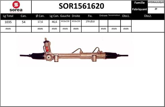 Sera SOR1561620 - Рульовий механізм, рейка autocars.com.ua