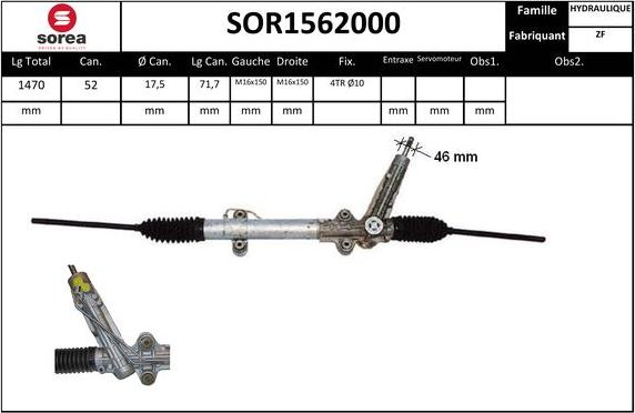 Sera SOR1562000 - Рульовий механізм, рейка autocars.com.ua