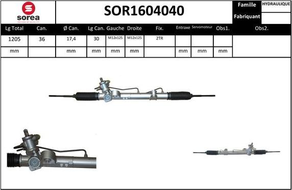 Sera SOR1604040 - Рульовий механізм, рейка autocars.com.ua