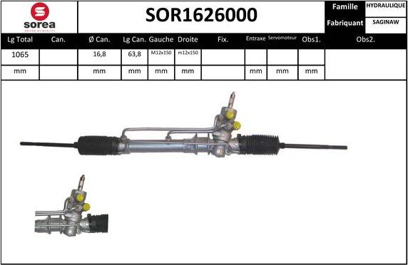 Sera SOR1626000 - Рульовий механізм, рейка autocars.com.ua