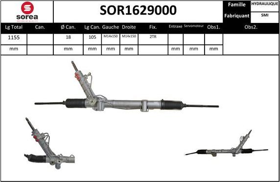 Sera SOR1629000 - Рульовий механізм, рейка autocars.com.ua