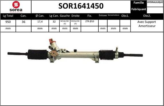 Sera SOR1641450 - Рульовий механізм, рейка autocars.com.ua