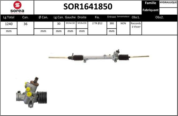 Sera SOR1641850 - Рульовий механізм, рейка autocars.com.ua