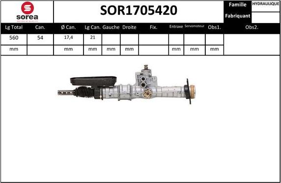 Sera SOR1705420 - Рульовий механізм, рейка autocars.com.ua