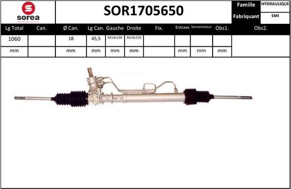 Sera SOR1705650 - Рульовий механізм, рейка autocars.com.ua