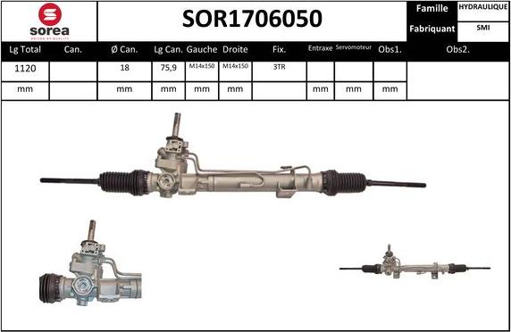 Sera SOR1706050 - Рульовий механізм, рейка autocars.com.ua