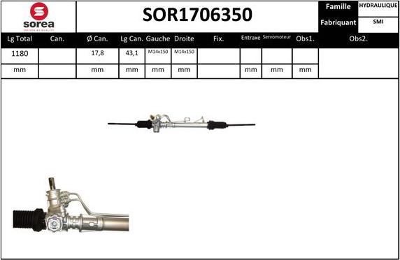 Sera SOR1706350 - Рульовий механізм, рейка autocars.com.ua