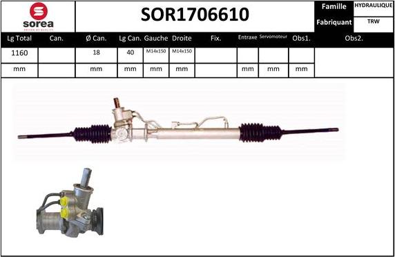 Sera SOR1706610 - Рулевой механизм, рейка autodnr.net