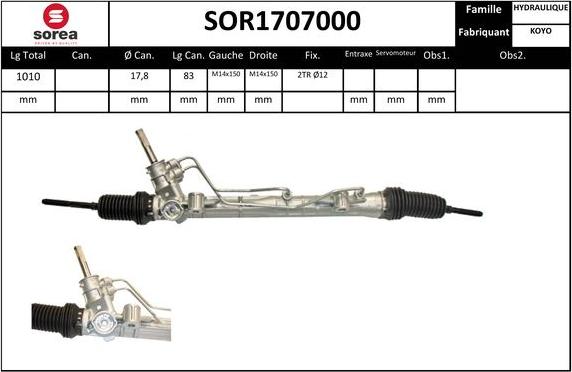 Sera SOR1707000 - Рульовий механізм, рейка autocars.com.ua