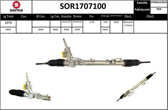 Sera SOR1707100 - Рульовий механізм, рейка autocars.com.ua