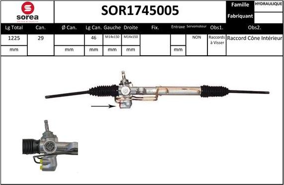 Sera SOR1745005 - Рульовий механізм, рейка autocars.com.ua