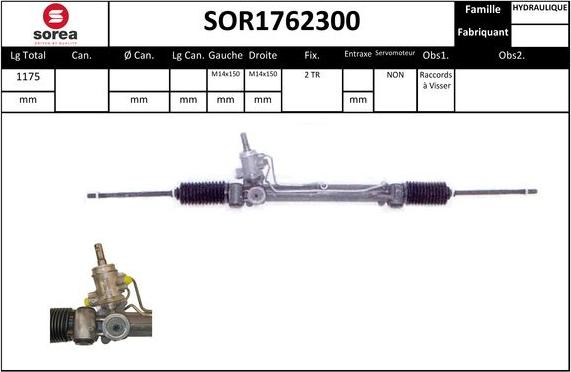 Sera SOR1762300 - Рульовий механізм, рейка autocars.com.ua