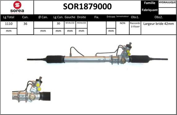 Sera SOR1879000 - Рульовий механізм, рейка autocars.com.ua