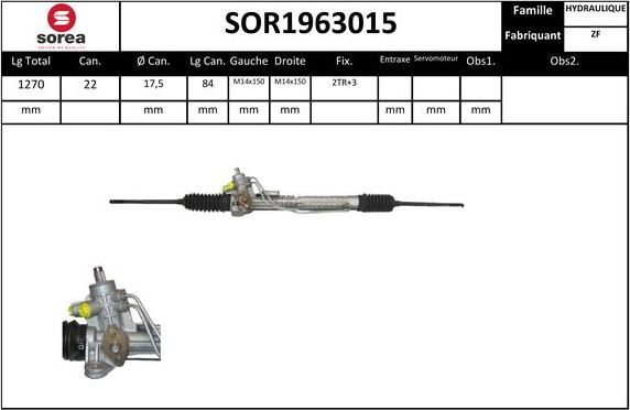 Sera SOR1963015 - Рульовий механізм, рейка autocars.com.ua