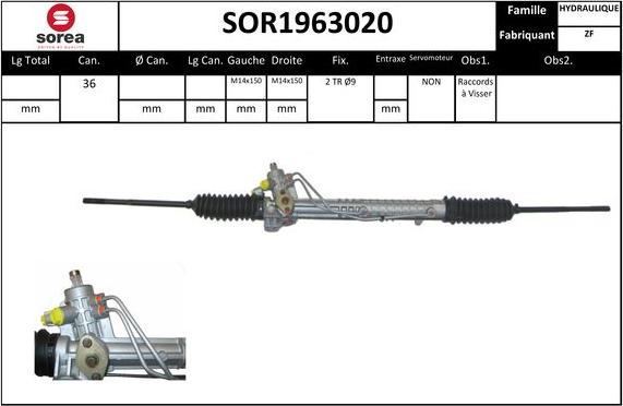 Sera SOR1963020 - Рульовий механізм, рейка autocars.com.ua