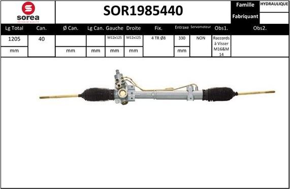 Sera SOR1985440 - Рульовий механізм, рейка autocars.com.ua