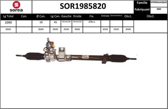 Sera SOR1985820 - Рульовий механізм, рейка autocars.com.ua