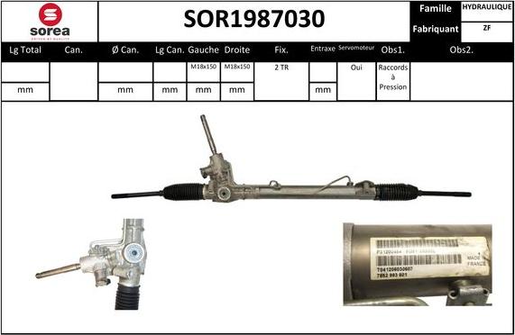 Sera SOR1987030 - Рулевой механизм, рейка autodnr.net