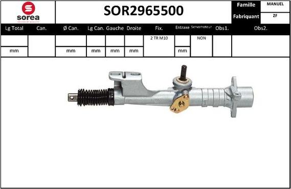 Sera SOR2965500 - Рульовий механізм, рейка autocars.com.ua