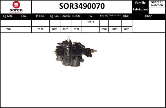 Sera SOR3490070 - Рульовий механізм, рейка autocars.com.ua