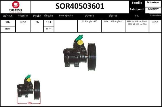 Sera SOR40503601 - Гидравлический насос, рулевое управление, ГУР autodnr.net