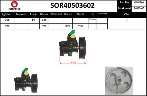 Sera SOR40503602 - Гідравлічний насос, рульове управління, ГУР autocars.com.ua