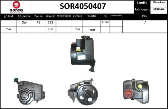 Sera SOR4050407 - Гідравлічний насос, рульове управління, ГУР autocars.com.ua