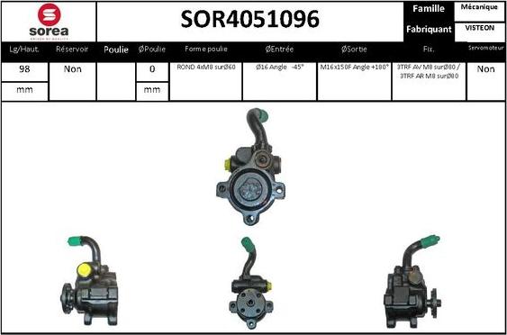 Sera SOR4051096 - Гідравлічний насос, рульове управління, ГУР autocars.com.ua