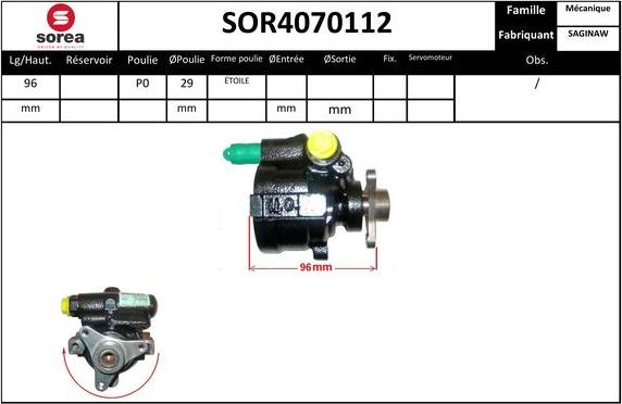 Sera SOR4070112 - Гідравлічний насос, рульове управління, ГУР autocars.com.ua