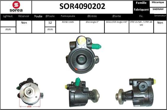 Sera SOR4090202 - Гидравлический насос, рулевое управление, ГУР autodnr.net